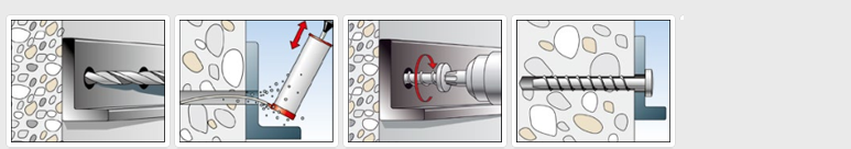 混凝土自攻型錨栓FBS的功能應(yīng)用示意圖
