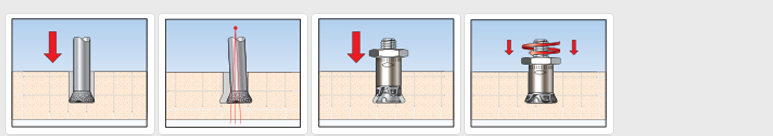 間距式背栓 FZP-II-SO鉆孔及安裝